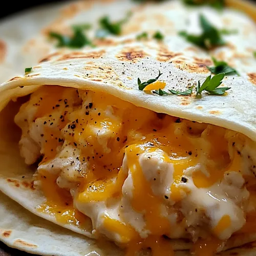 Cheesy Garlic Chicken Wraps