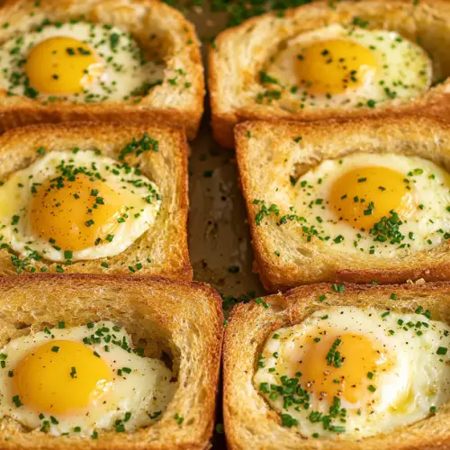 Sheet Pan Eggs in a Basket