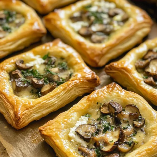 Mushroom, Shallot and Herbed Goat Cheese Tarts