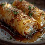 Crispy Filo Rolls with Ricotta, Dates & Honey