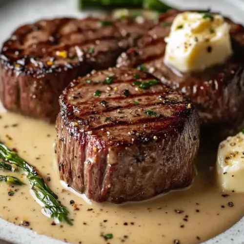 Elegant Filet Mignon with Creamy Peppercorn Sauce