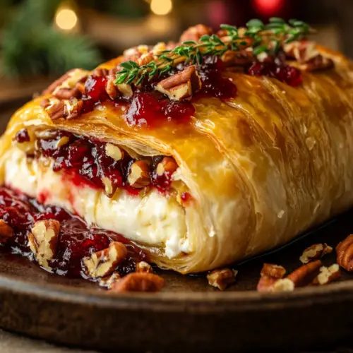 Cranberry Pecan Baked Brie en Croûte