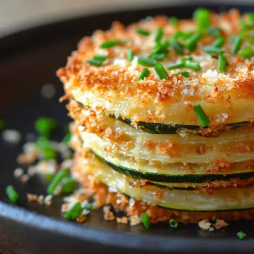 Crispy Baked Zucchini Stacks with Parmesan & Herbs