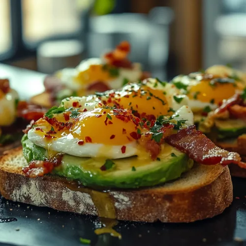Avocado Bacon and Egg Toasts
