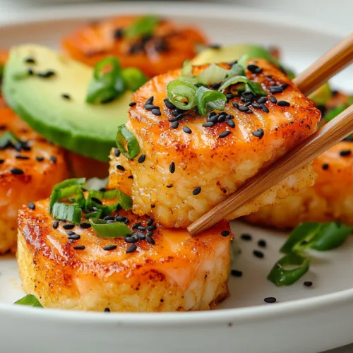 Crispy Rice with Spicy Salmon and Avocado
