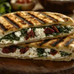Spinach and Feta Grilled Flatbread Sandwich