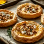 Honey Walnut Goat Cheese Puff Pastry Tarts