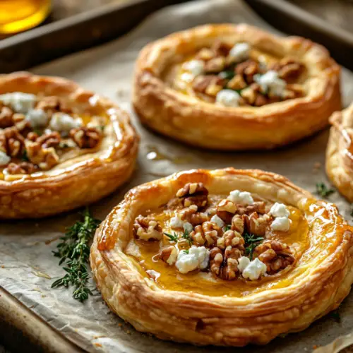 Honey Walnut Goat Cheese Puff Pastry Tarts