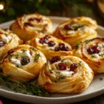 Cranberry Goat Cheese Puff Pastry Pinwheels