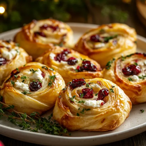 Cranberry Goat Cheese Puff Pastry Pinwheels