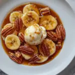 Caramelized Bananas with Vanilla Ice Cream & Toasted Pecans 3 Caramelized Bananas with Vanilla Ice Cream & Toasted Pecans