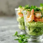 Shrimp Cocktail with Avocado Cilantro Mousse 3 Shrimp Cocktail with Avocado Cilantro Mousse