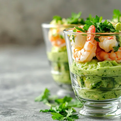 Shrimp Cocktail with Avocado Cilantro Mousse
