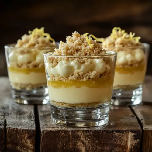 Lemon Cheesecake Parfaits with Crumble Topping