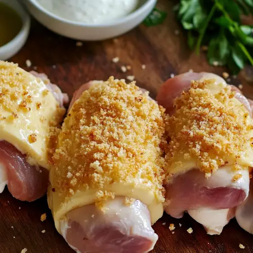 Roulés de Poulet au Jambon et Cheddar : Une Recette Gourmande et Croustillante