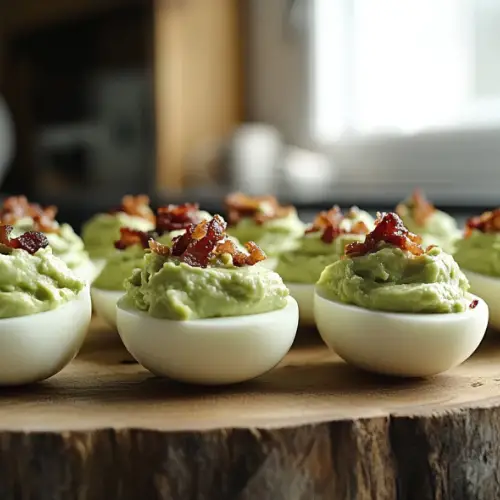Avocado Bacon Deviled Eggs