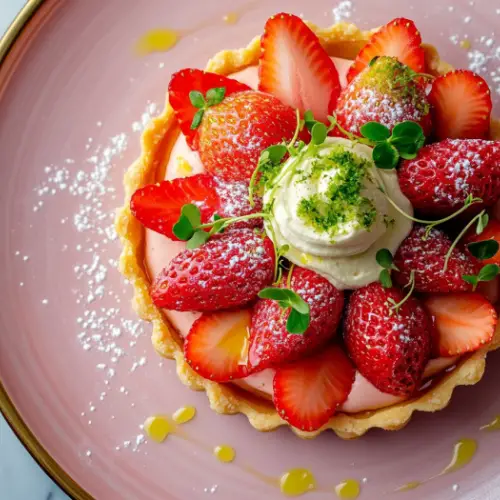 Strawberry Vanilla Mascarpone Tart with Lime Zest