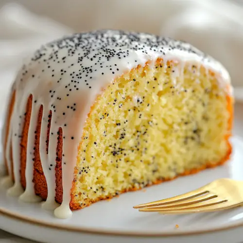 Lemon Poppy Seed Cake with Sweet Glaze