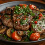 Garlic Herb Lamb Chops with Sautéed Mushrooms & Cherry Tomatoes 3 Garlic Herb Lamb Chops with Sautéed Mushrooms & Cherry Tomatoes