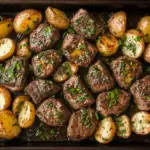 Garlic Herb Butter Steak Bites with Roasted Baby Potatoes 3 Garlic Herb Butter Steak Bites with Roasted Baby Potatoes