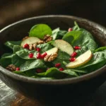 Spinach Apple Walnut Salad with Pomegranate