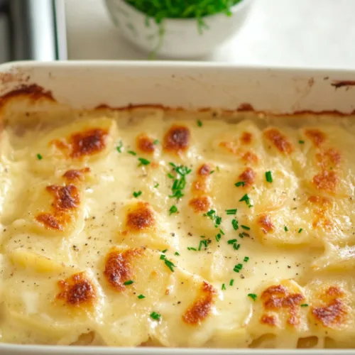Roasted Garlic Potatoes au Gratin