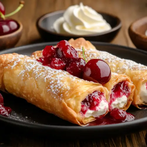 Cherry Cheesecake Egg Rolls