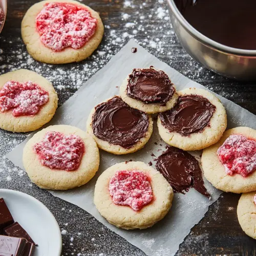 Chocolate-Stuffed Strawberry Sugar Cookies