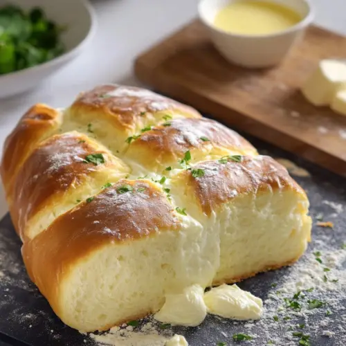 Brioche à Effeuiller au Beurre d’Ail, Persil et Mozzarella