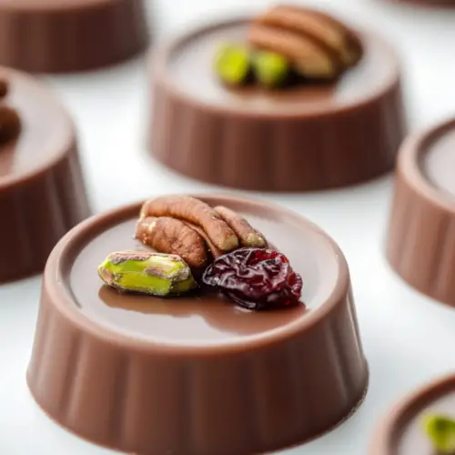 Milk Chocolate Mendiants with Pistachio, Pecan & Cranberry