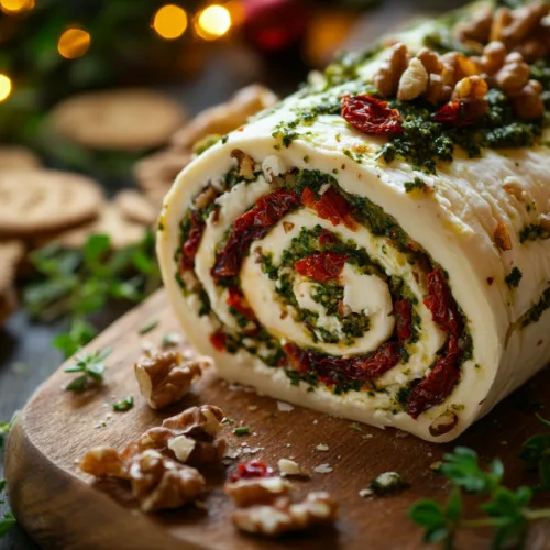 Goat Cheese Pesto Sun-Dried Tomato Roll