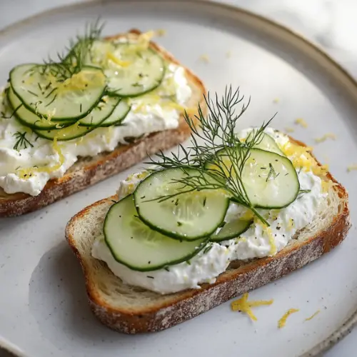 Whipped Ricotta and Cucumber Ribbon Toast