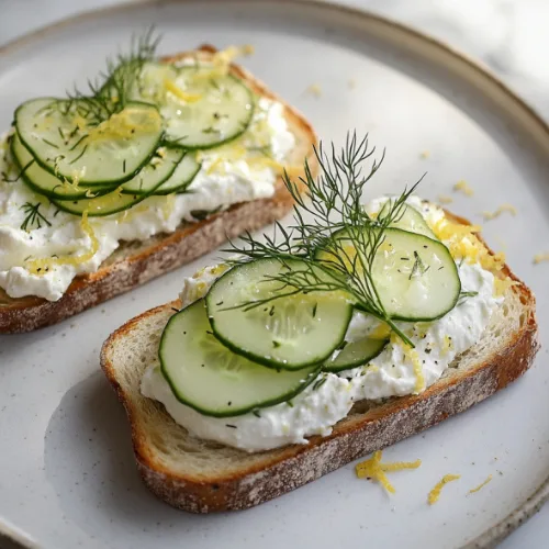 Whipped Ricotta and Cucumber Ribbon Toast