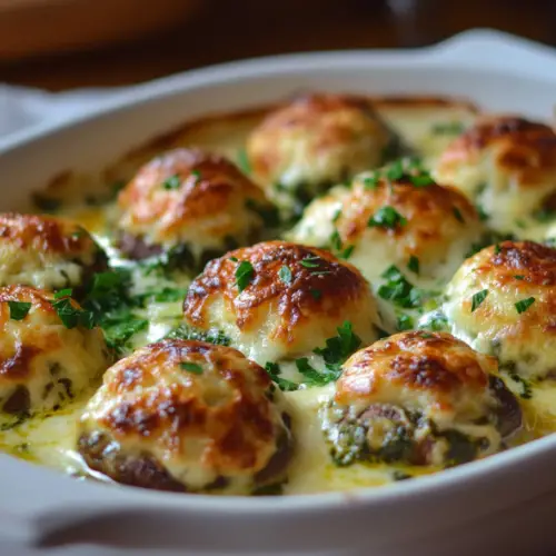 Cheesy Garlic Spinach Stuffed Mushrooms