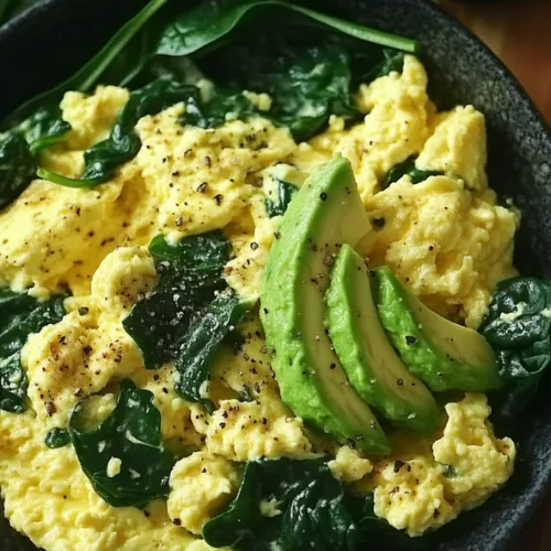 Scrambled Eggs with Spinach & Avocado