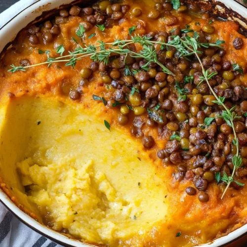 Parmentier Vegan au Potimarron et aux Lentilles