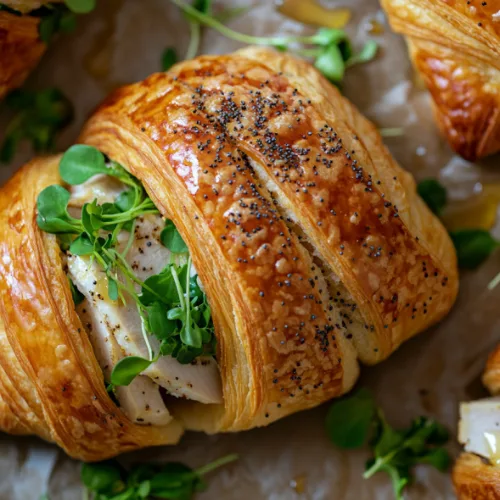 Savory Turkey & Havarti Croissant Sandwiches with Honey Drizzle