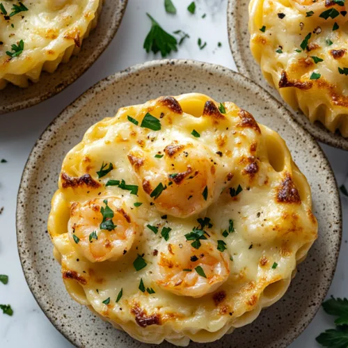 Cheesy Shrimp Stuffed Pasta Cups