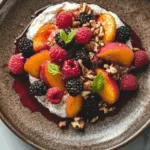 Spiced Roasted Summer Fruit Over Sweet Ricotta