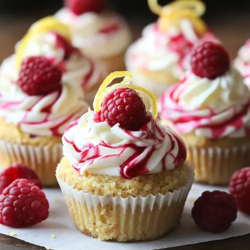 Mini Raspberry Lemon Swirl Cheesecakes