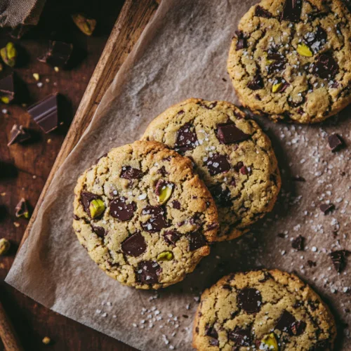 Pistachio Chocolate Chunk Cookies