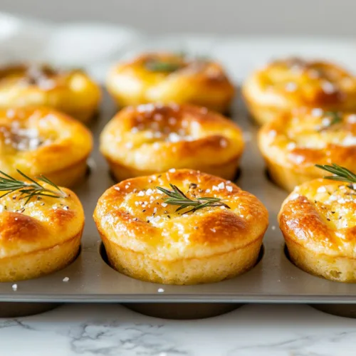 Mini Focaccia Muffins with Rosemary and Sea Salt