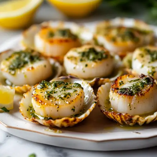 Garlic Herb Butter Scallops in Shell