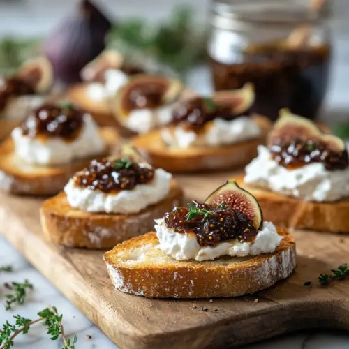 Whipped Goat Cheese & Fig Jam Crostini