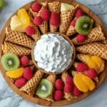 Chocolate-Dipped Waffle Cones with Fresh Fruit