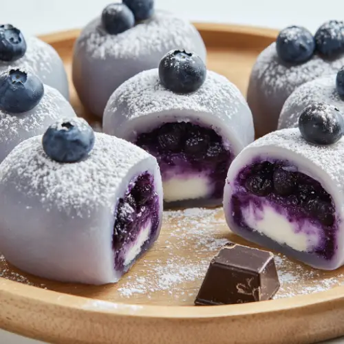 Blueberry Cream Mochi Buns
