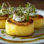 Polenta Rounds with Goat Cheese & Microgreens