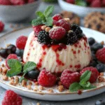 Vanilla Bean Panna Cotta with Berry Coulis
