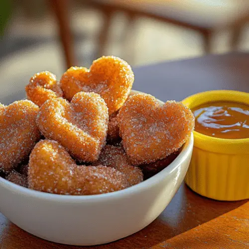 Heart-Shaped Cinnamon Sugar Churros with Dulce de Leche Dip