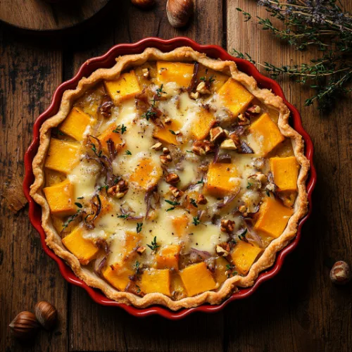 Roasted Butternut Squash & Caramelized Onion Tart